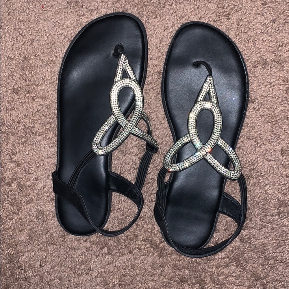 Torrid black with sparkle sandals size 11 wide